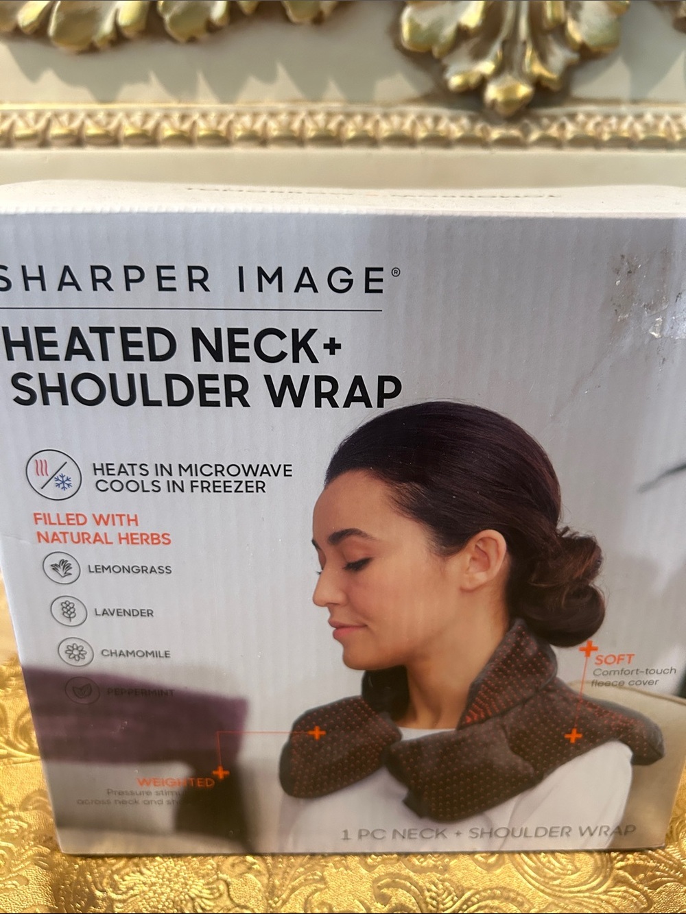 NIB Sharper Image GreyNeck & Shoulder Heated Wrap